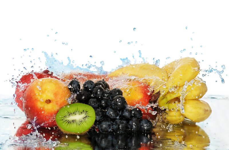 Fruit Splashing in Water — Yellow