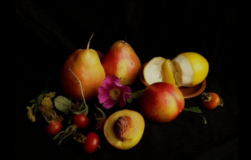 Fruit Still Life — Black