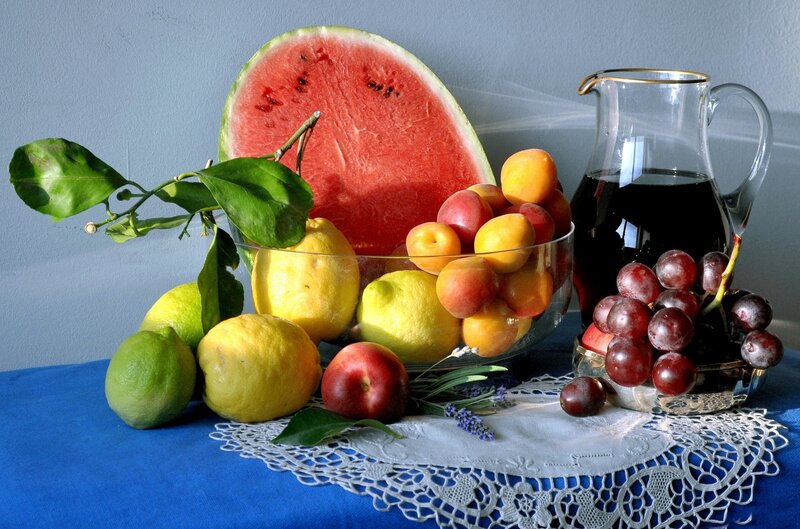 Fruit Still Life — Blue