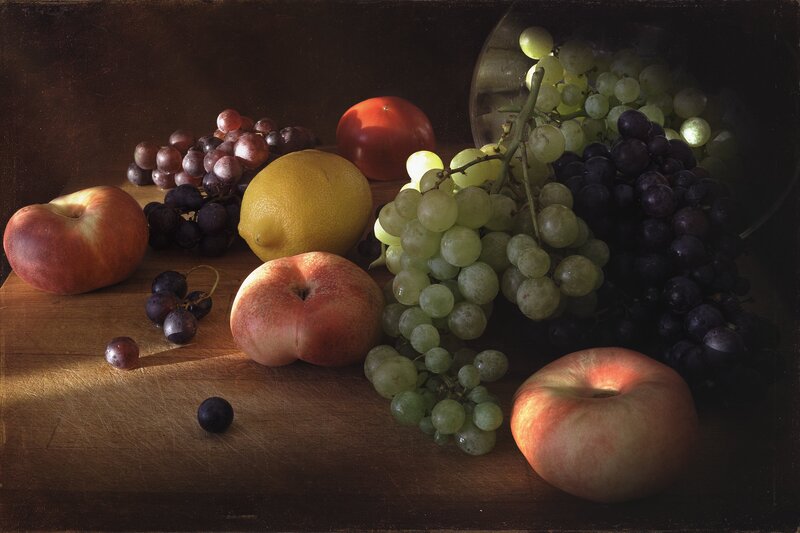 Fruit Still Life — Brown, Dramatic