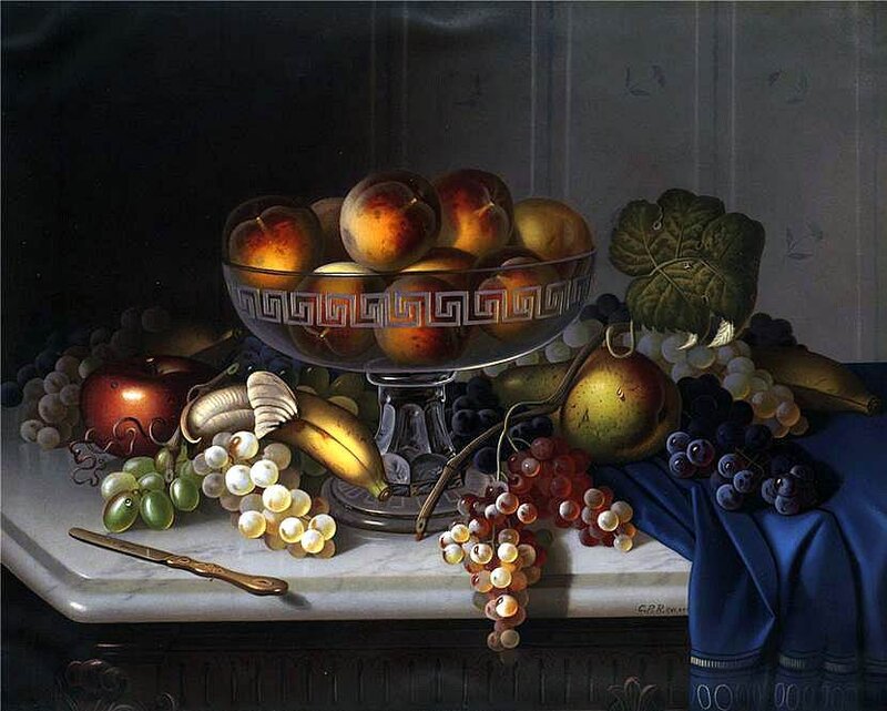 Fruit Still Life Painting — Blue