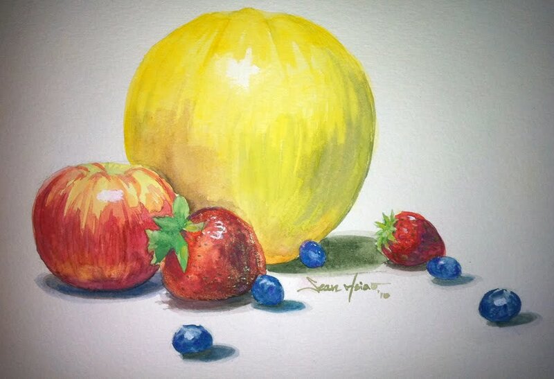 Fruit Still Life Painting — Yellow