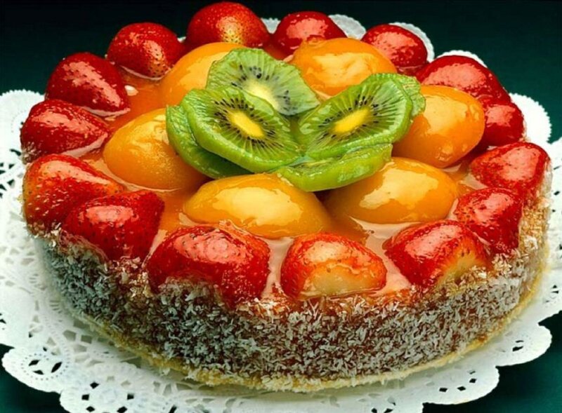 Fruit Tart on Doily