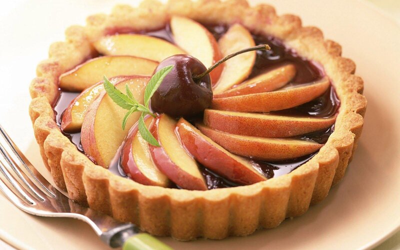 Fruit Tart with Cherry — Brown, Appetizing