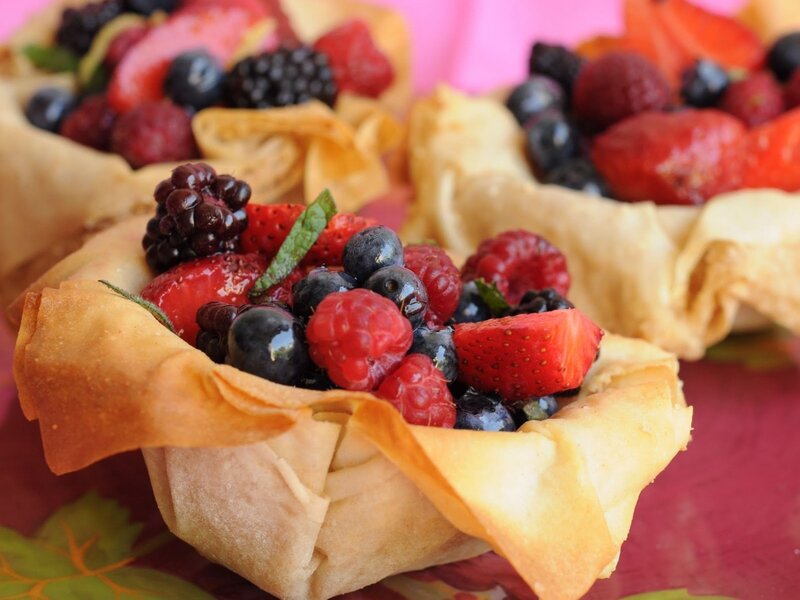 fruit tartlets with berries