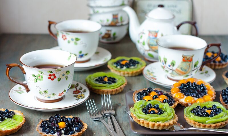 Fruit Tarts and Tea Set