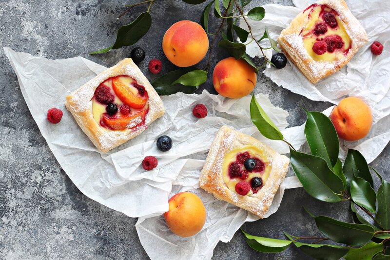 Fruit Tarts on Parchment