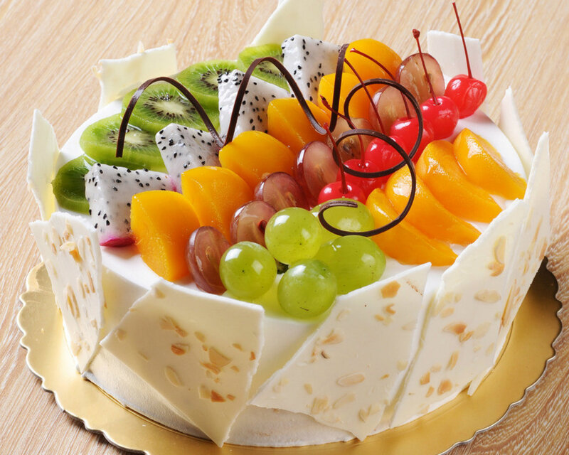 Fruit-topped Cake — White, Appetizing, Photograph, Kiwi