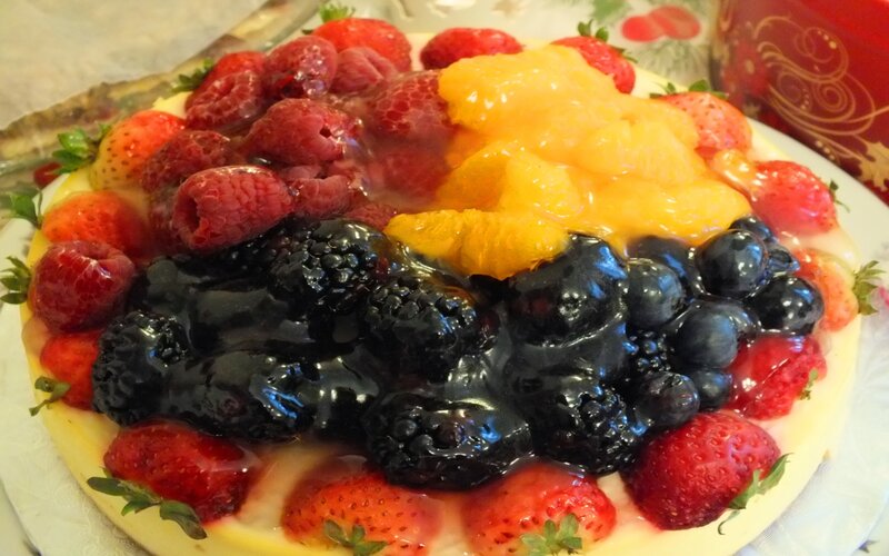 Fruit-topped Cheesecake — Red