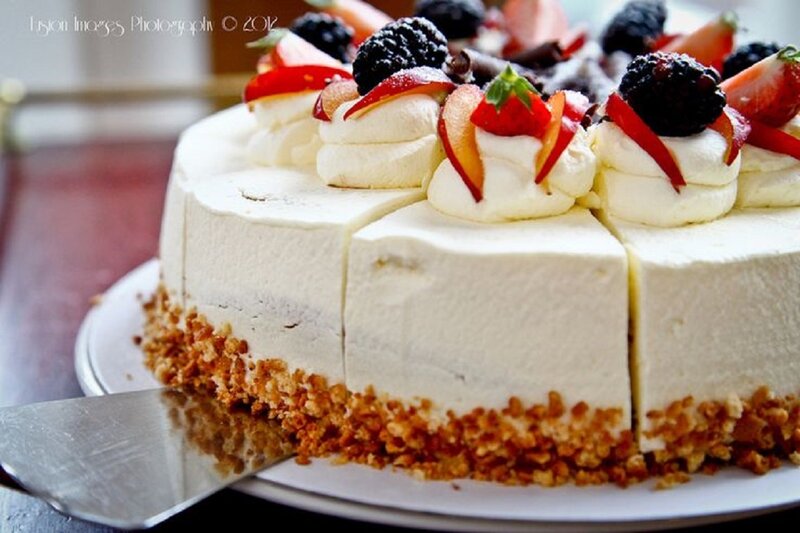 Fruit-topped Cheesecake — White, Appetizing