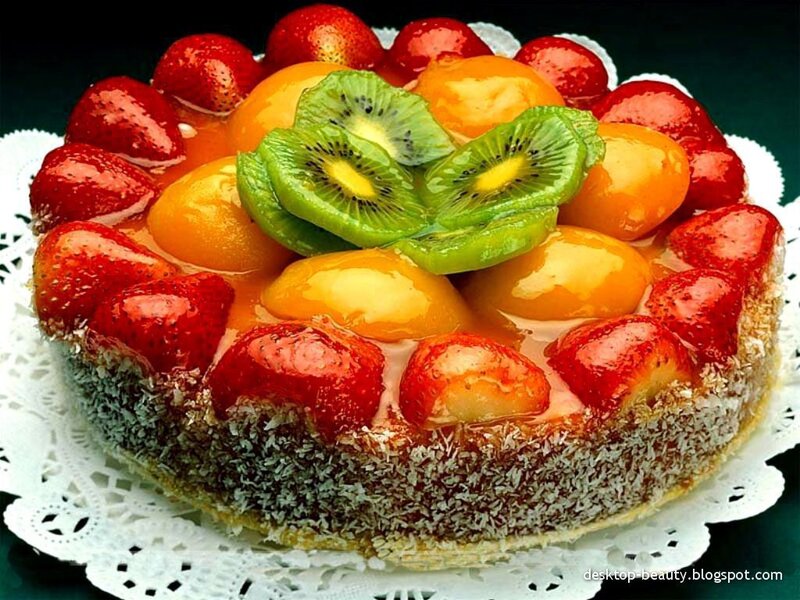fruit-topped coconut cake