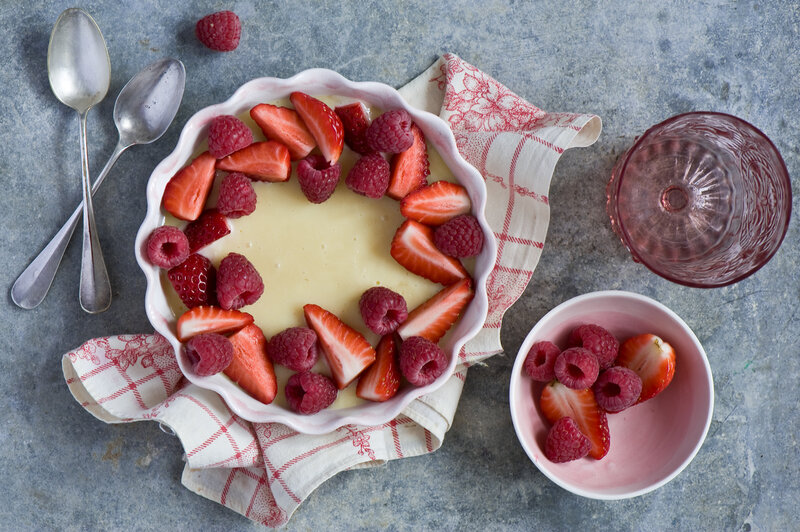 Fruit-topped custard dessert