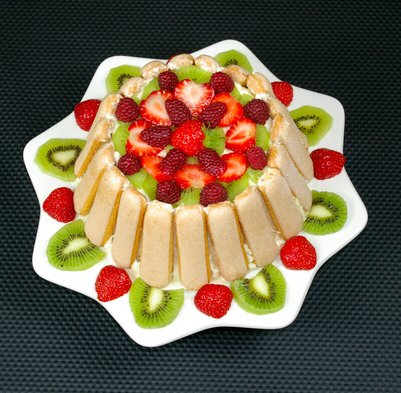 Fruit-topped Dessert — White