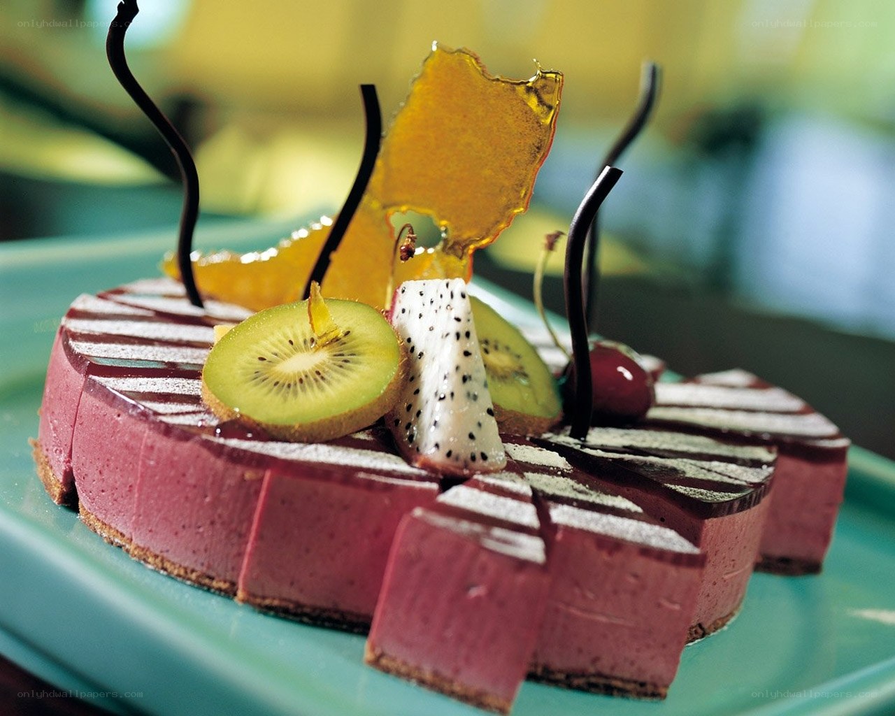 fruit-topped mousse cake