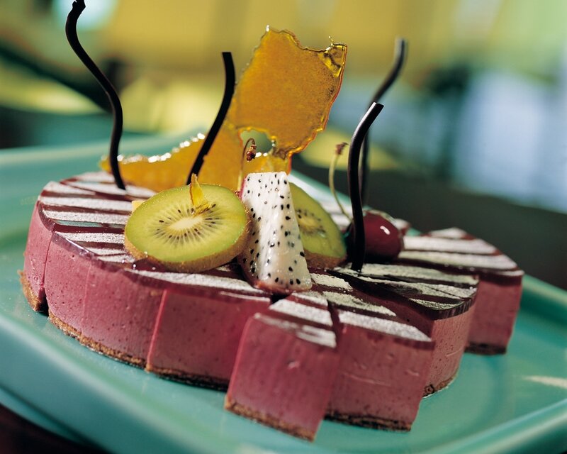 fruit-topped mousse cake