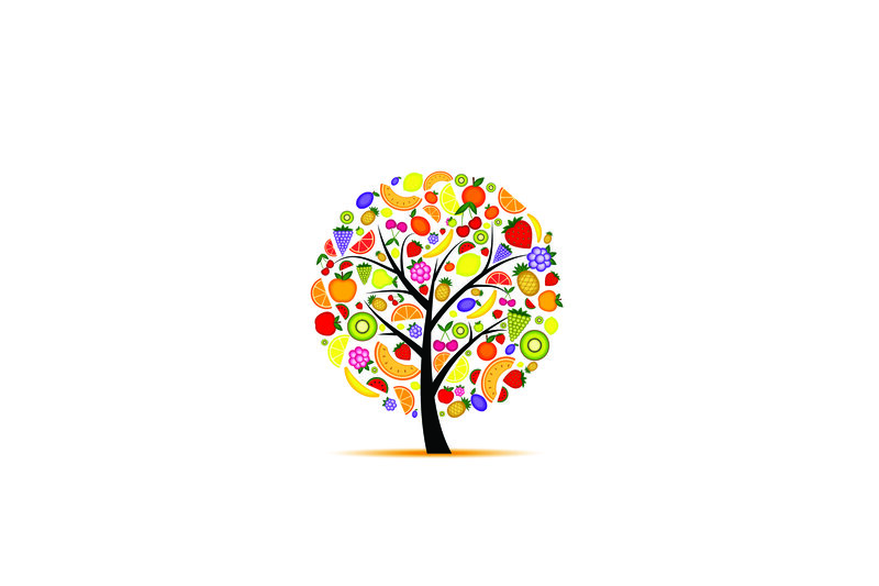 Fruit Tree Illustration — Black