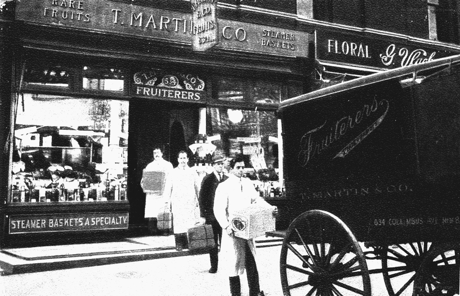 Fruiterers shop and delivery wagon