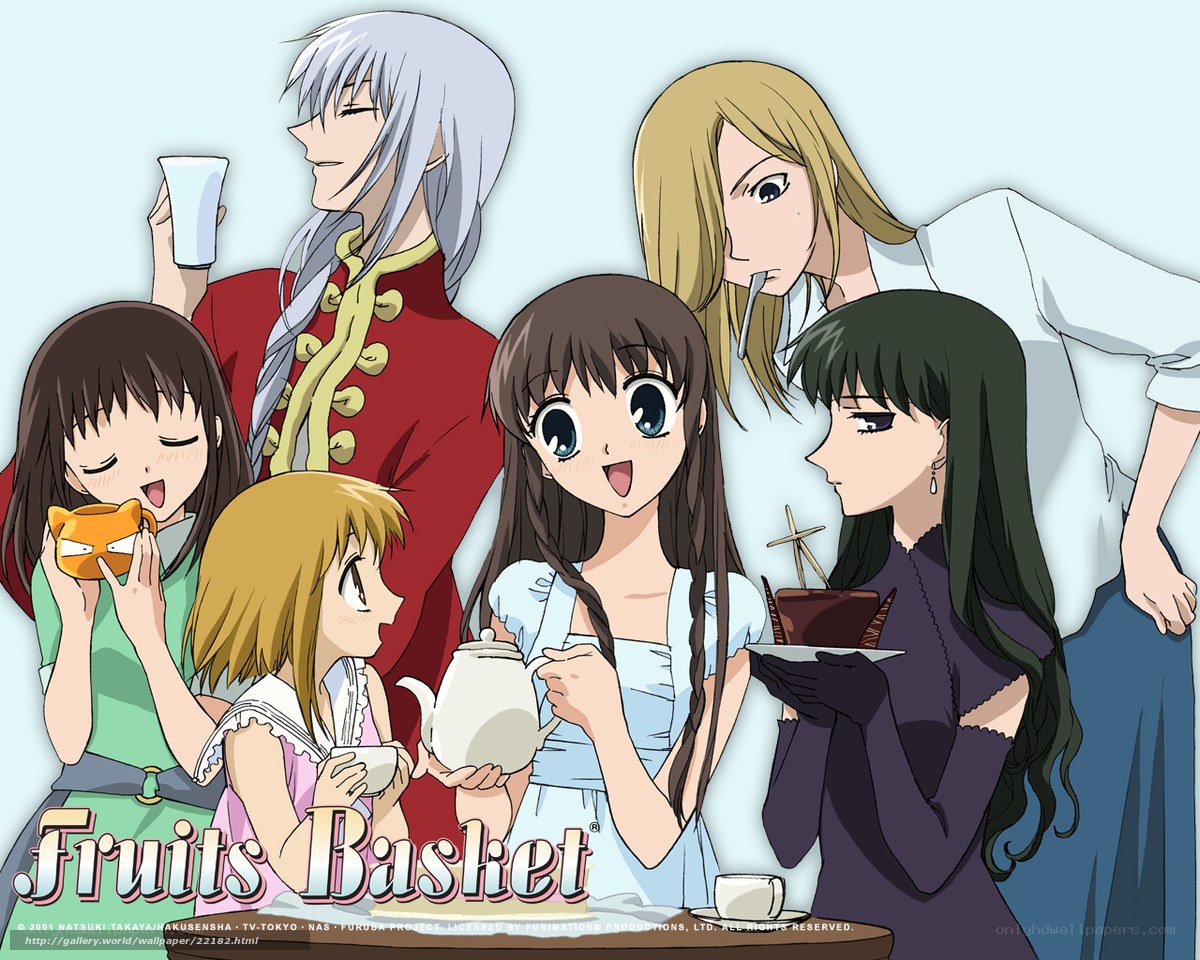 Fruits Basket characters at tea party