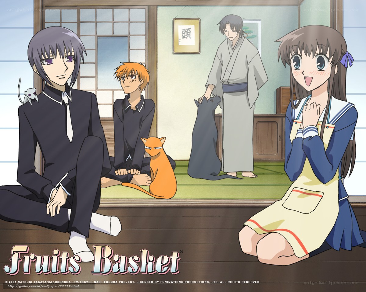 Fruits Basket characters in a room