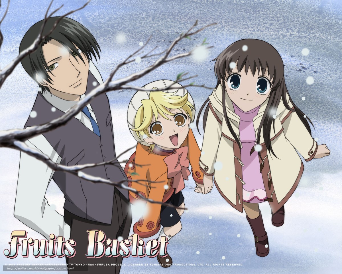 Fruits Basket characters in snow