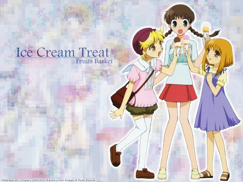 Fruits Basket characters with ice cream