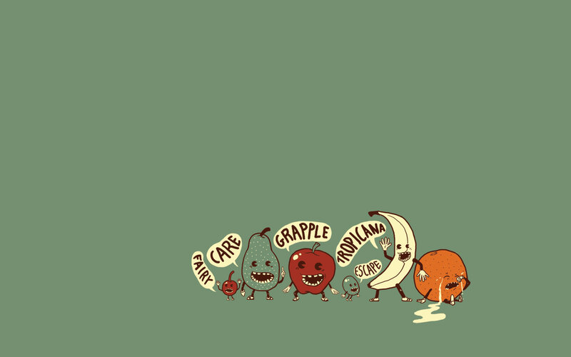 fruits in a line