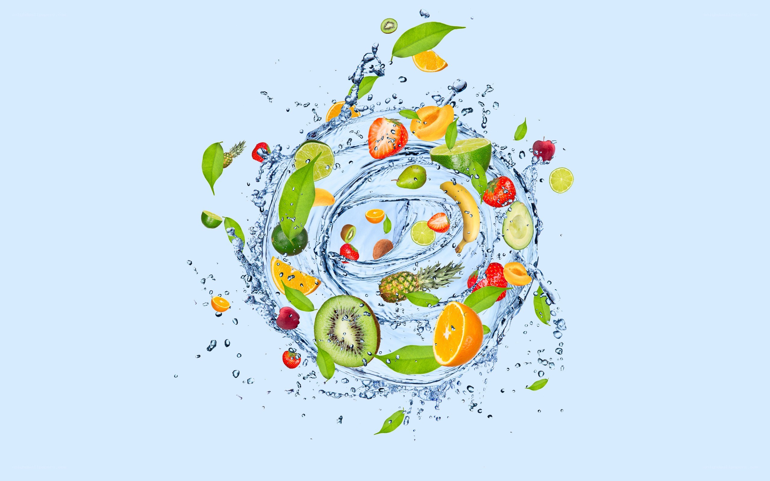 fruits in water splash