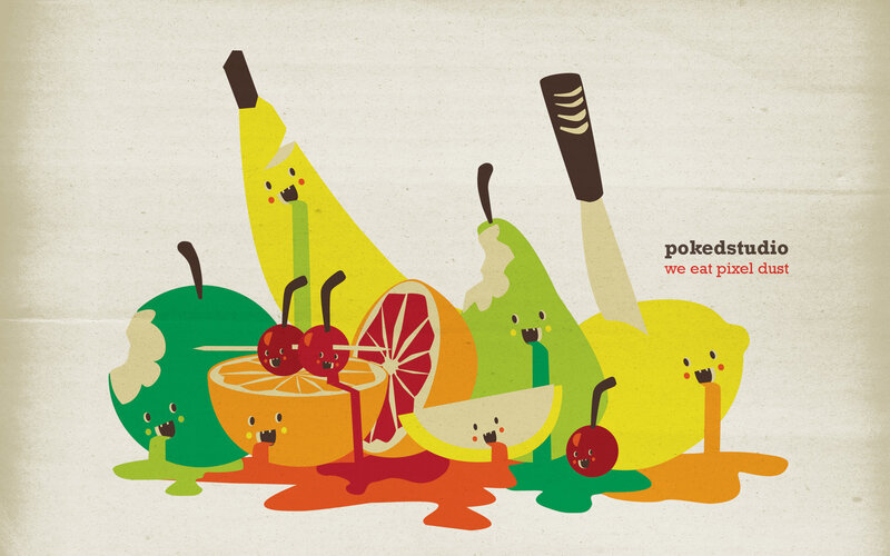 fruits with faces illustration