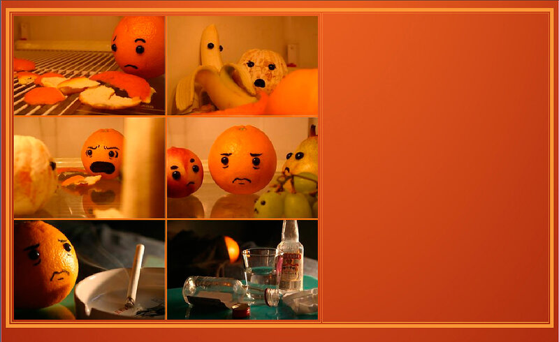 Fruits with Faces in Fridge — Orange