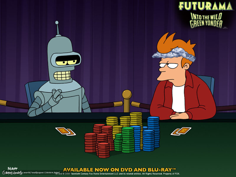 Fry and Bender at Poker Table