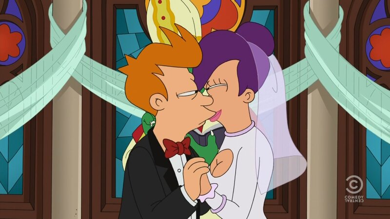 Fry and Leela Kissing