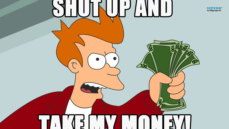 Fry Holding Money — Red