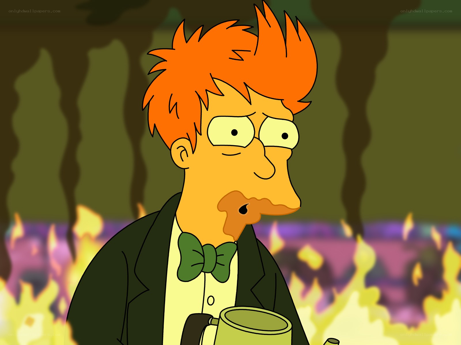 Fry in a burning room