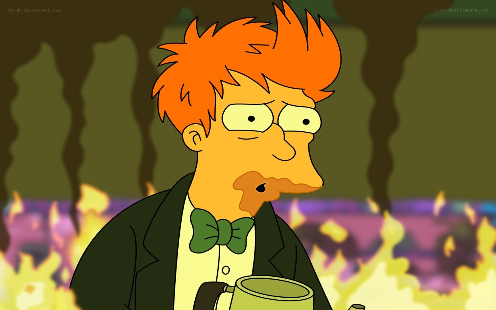 Fry in a burning room