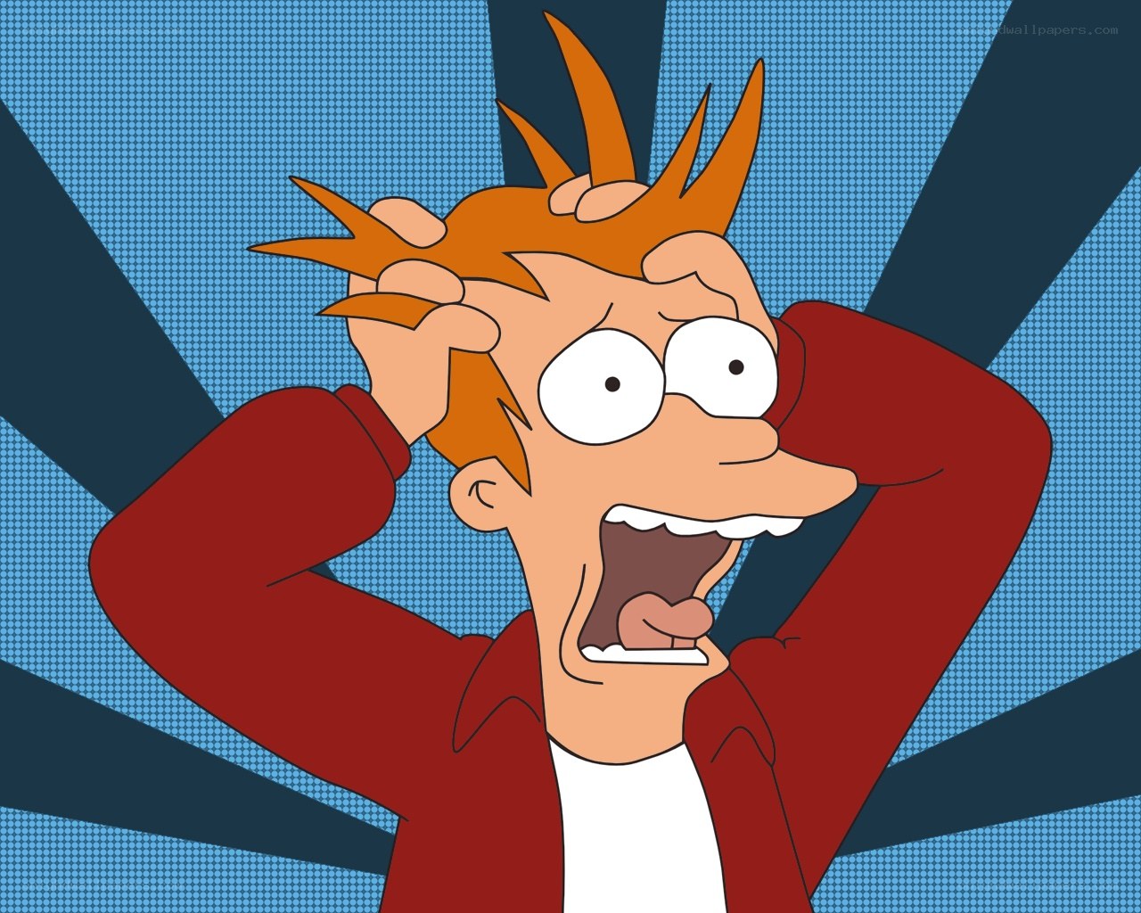 Fry screaming in panic