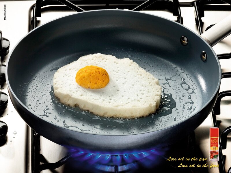 Frying pan with egg