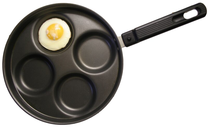 Frying pan with egg