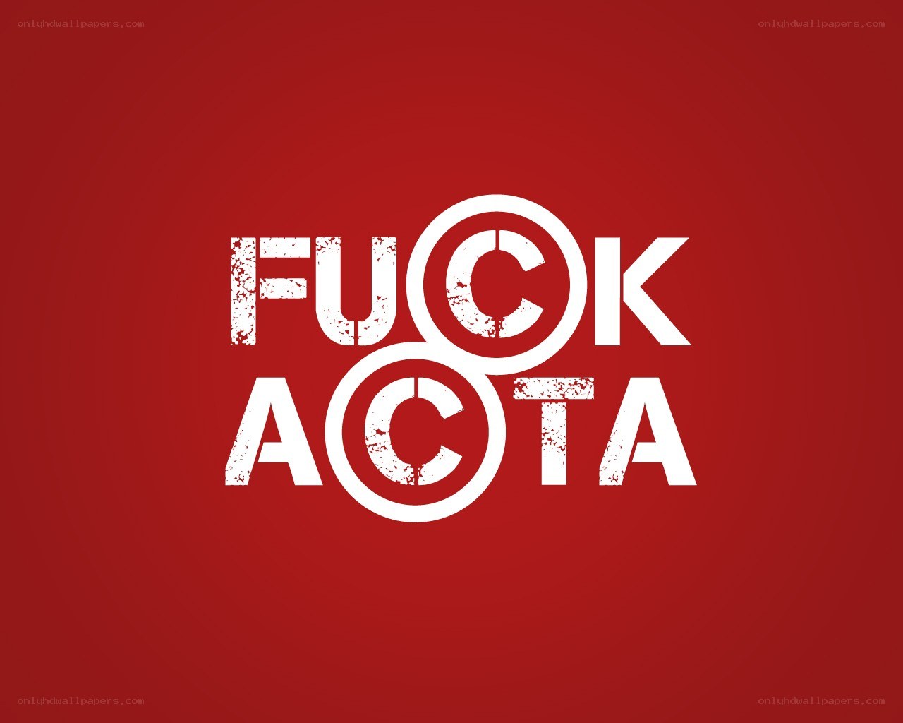 FUCK ACTA text on red background