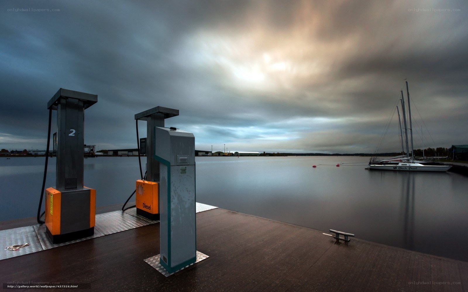 Fuel pumps at a marina