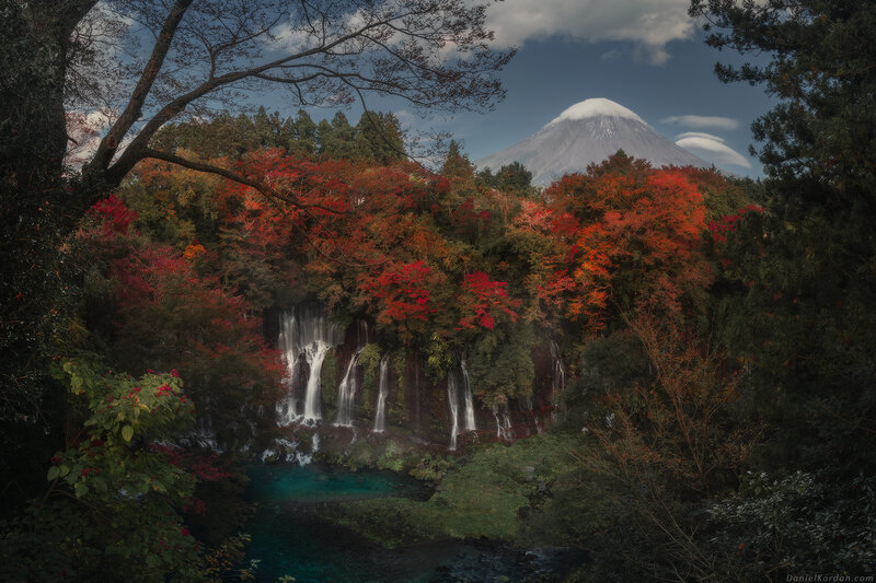 Fuji Mountain and Waterfall