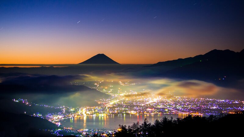 Fuji Mountain at Dusk