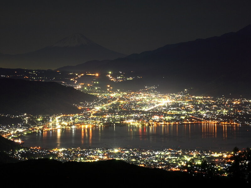 Fuji mountain at night