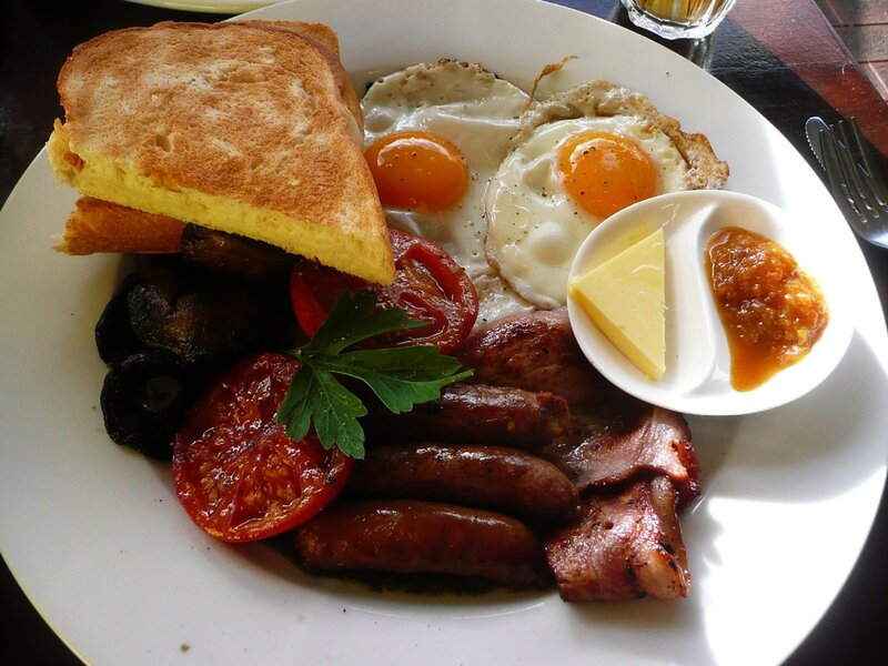 Full English breakfast plate