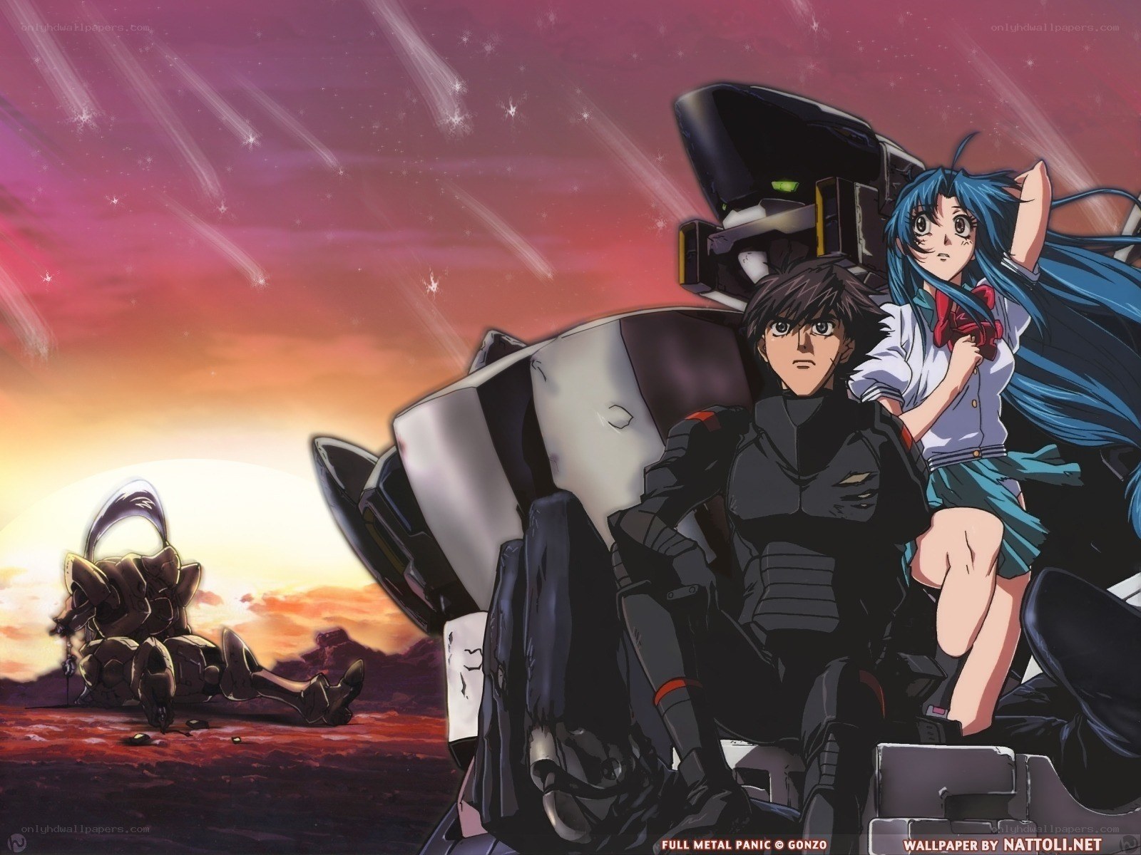 Full Metal Panic characters on mecha