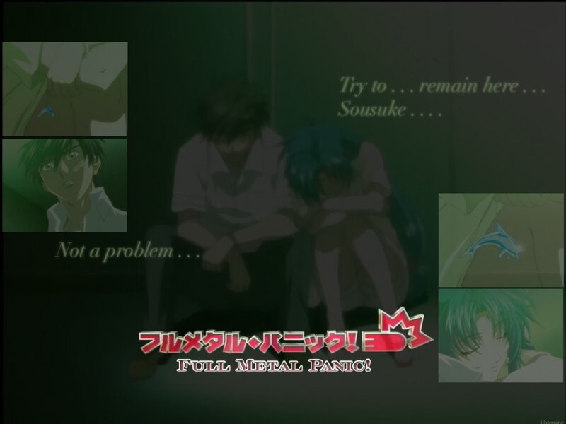 Full Metal Panic! scene with characters