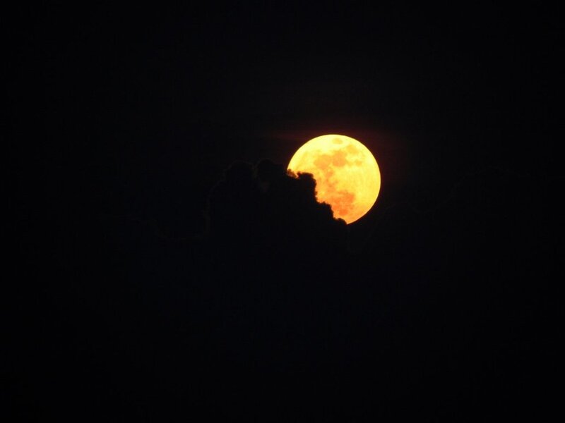 Full Moon Behind Cloud — Yellow
