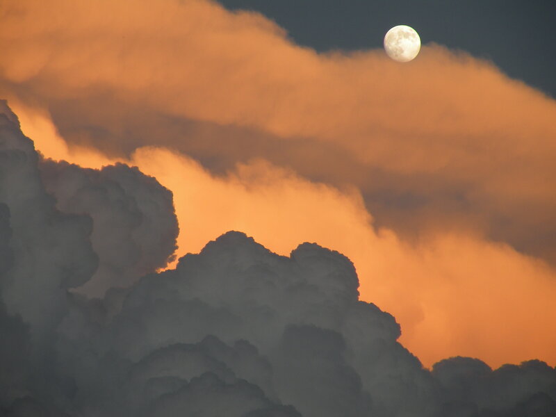 Full Moon Behind Clouds