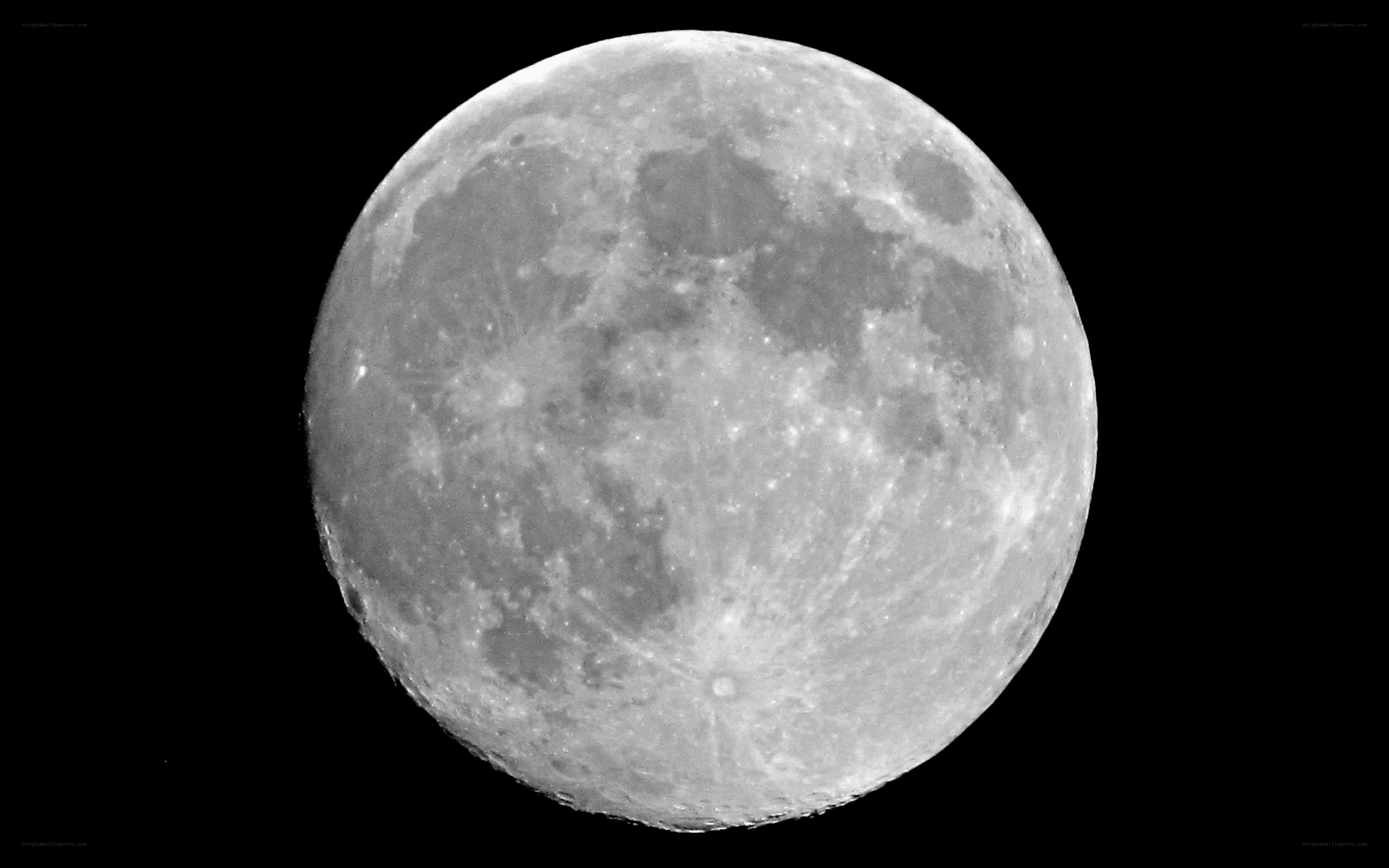 Full moon in black and white