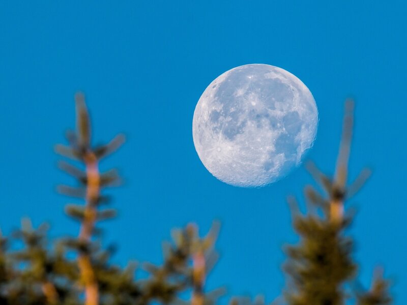 Full Moon in Blue Sky