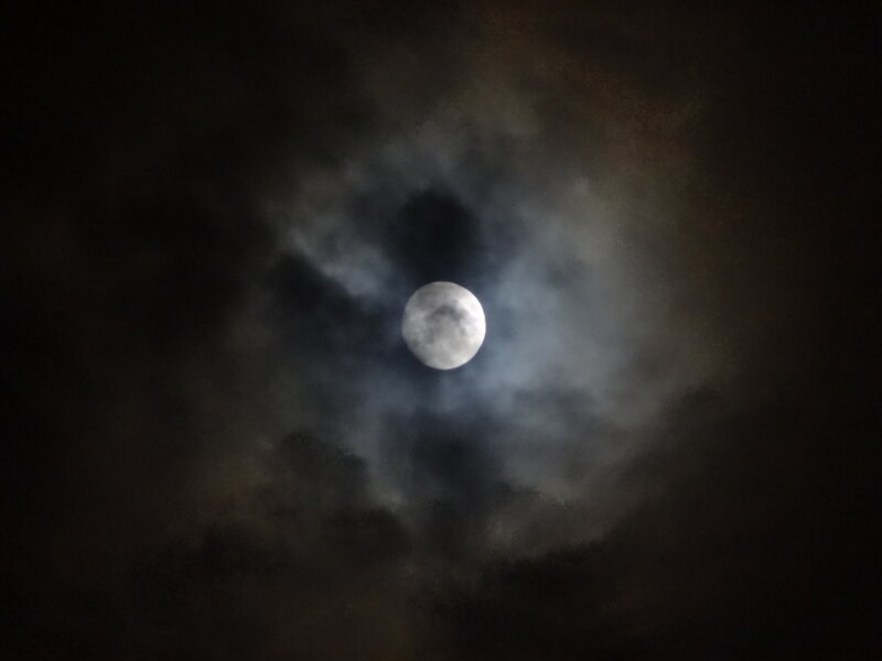 Full Moon in Clouds — Gray